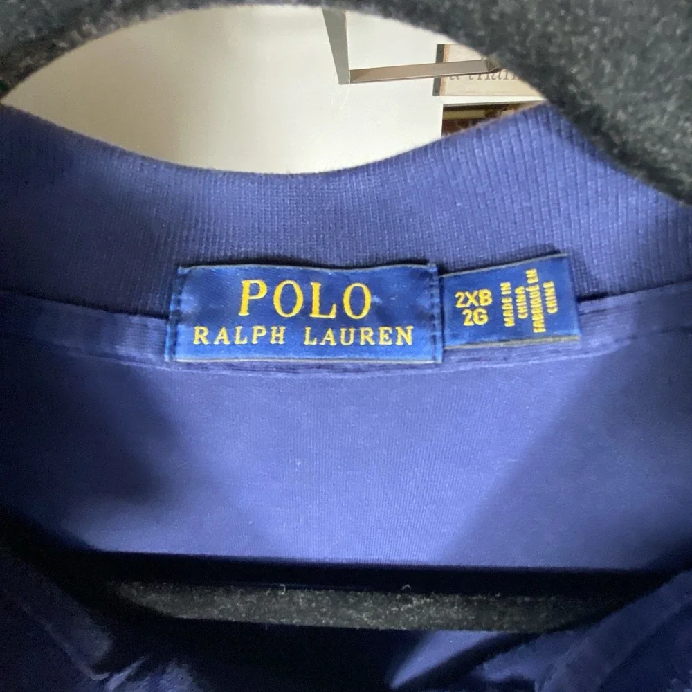 Polo Ralph‎ Lauren Polo Shirt Mens 2XB Big Navy Blue Golf Stretch Preppy Classic